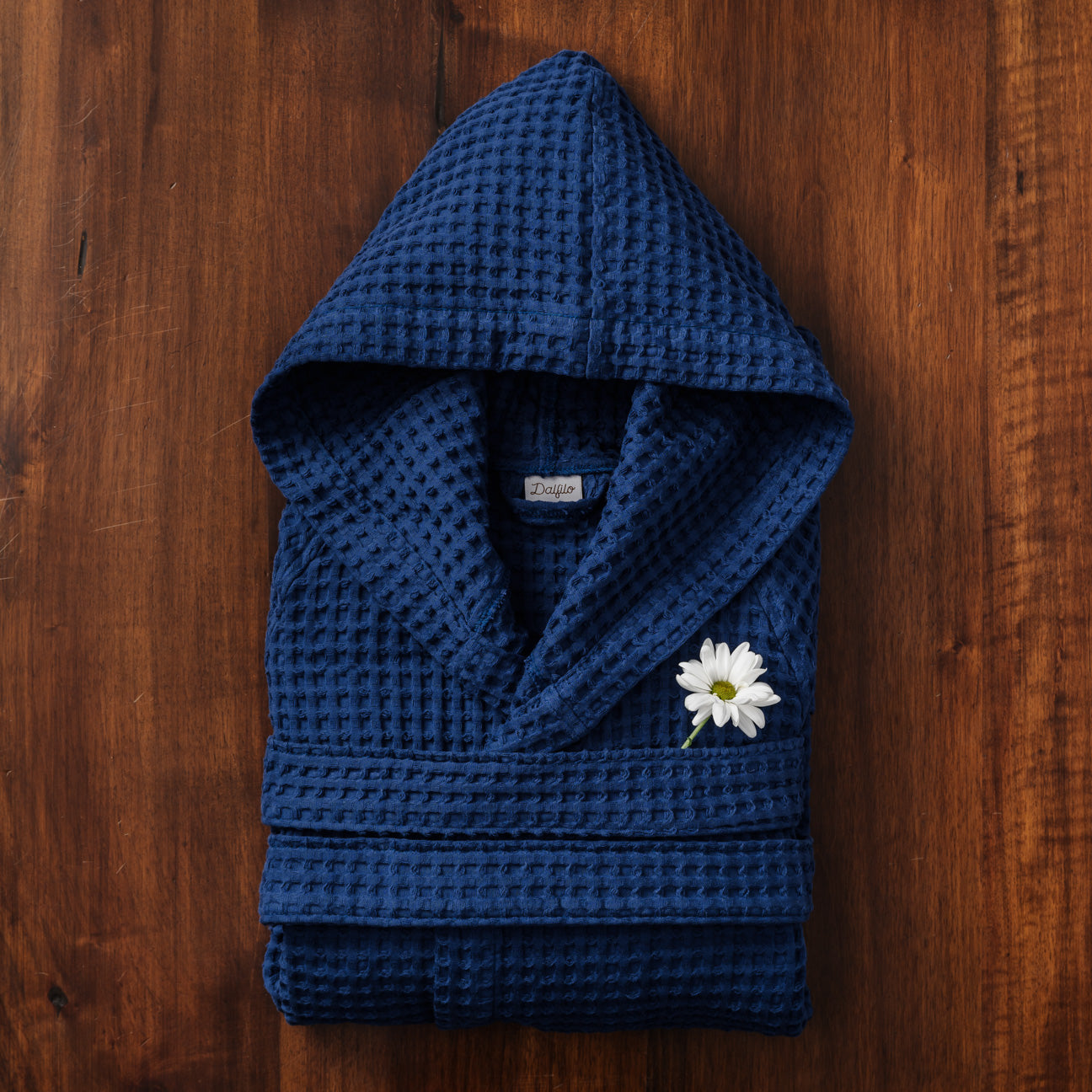 Hooded Robe Waffle Line